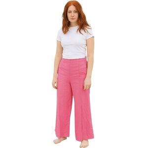 Happily Grey Pink Linen Split Trousers Small